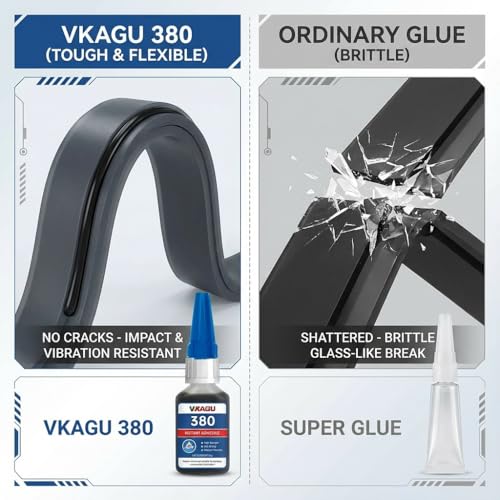 380 Super Glue Black High-Viscosity Instant Adhesive 20g Suitable for Metal Plastic and Rubber 2 Pack - size: 380, style: 2 Pack