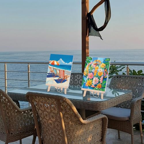 Dinifee 6 Pack Pre Drawn Canvas 8x10 Paint Kit for Adults, Summer Hawaii - style: Summer Hawaii