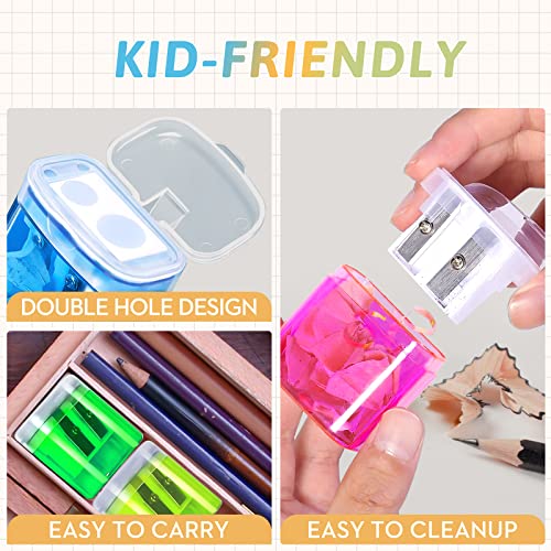 Shemira 60 Pack Pencil Sharpeners Bulk, Manual Pencil Sharpener for Kids