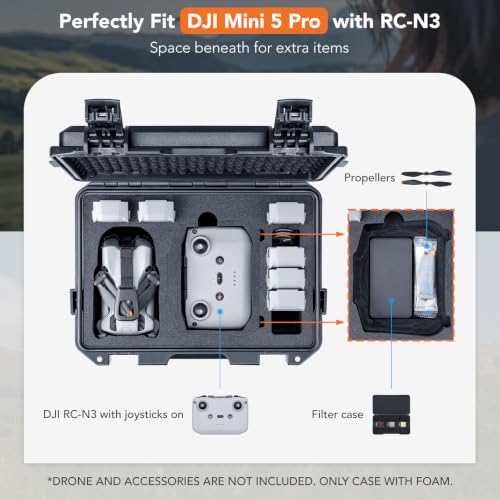 Lykus Titan MM510 Waterproof Hard Case for DJI Mini 5 Pro and RC2/RC-N3