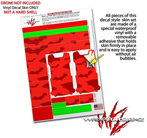 Skin Decal Wrap 2 Pack Compatible with DJI Ryze Tello Deathrock Bats Red Drone NOT Included