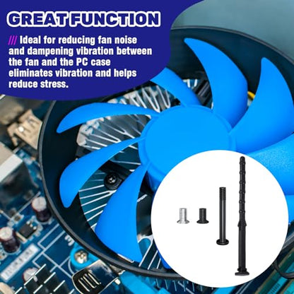160Pcs PC Computer Case Cooling Fan Mount Screws Set, M5x10 Black and Silver Case Fan Mounting Screws and 65mm Soft Rubber Rivet, Laptops Computer Screw Kit