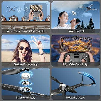 Drones with Camera for Adults 4K, Beginner RC Drone with Anti-Lost Alarm