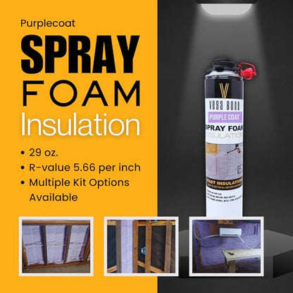 Vega Bond Purplecoat Closed Cell Spray Foam Air Sealant (6 Pack + Gun) - size: 6 Pack