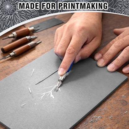 8 Pcs 8x10 Soft Linoleum Carving Block, Linocut Block for Printmaking, Gray - color: Gray, size: 8'' x 10'' 8 Pack