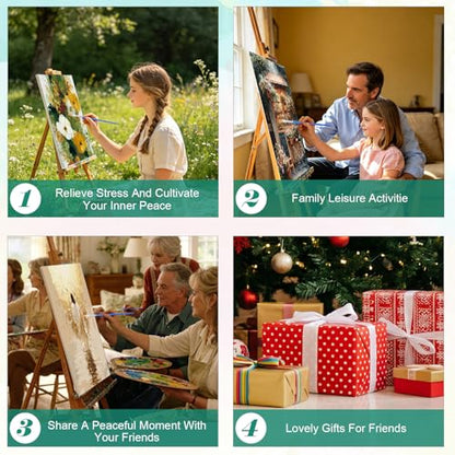 Kalonyth Book Tree Paint by Numbers Kit for Adults, 16x20 inch, No Framed - color: OP-US14