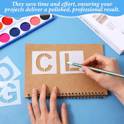 72PCS Letter Stencils for Painting Reusable Alphabet Number Stencil 2 Inch