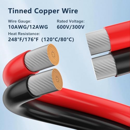 XT60 Female to O Ring Terminal Cable 10AWG Extension Cable Compatible with Lipo Batterie (XT60 Female, 2FT, 10AWG, 2Pieces) - color: XT60 Female to O Ring, size: Length:2FT; 2Pieces, style: 10AWG Cable
