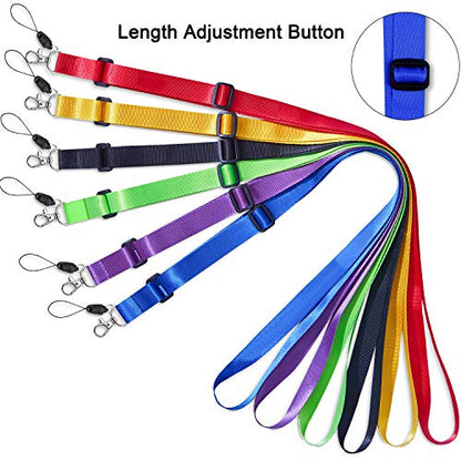 AMUU 6 Pcs Lanyard Adjustable Extend Length for ID Badges Holder - color: 6 Pack Lanyard