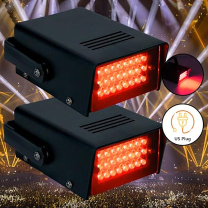 ENUOLI Mini LED Strobe Light Red Color 24 Super Bright LED Party Light - color: Red Color