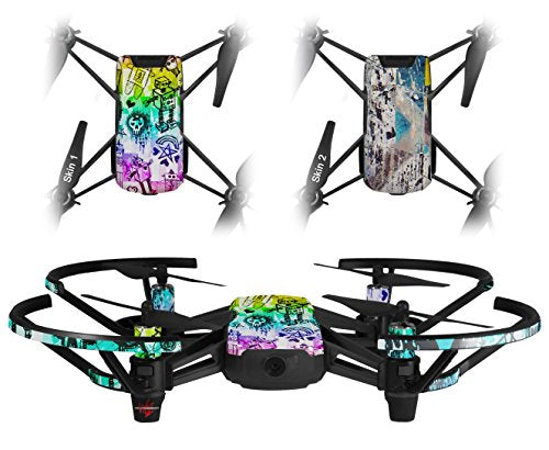 Skin Decal Wrap 2 Pack Compatible with DJI Ryze Tello Scene Kid Sketches Rainbow Drone NOT Included