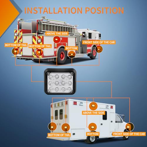 Nilight 12LED Magnetic Wireless Trailer Lights 2PCS Amber and White - color: 12LED Amber