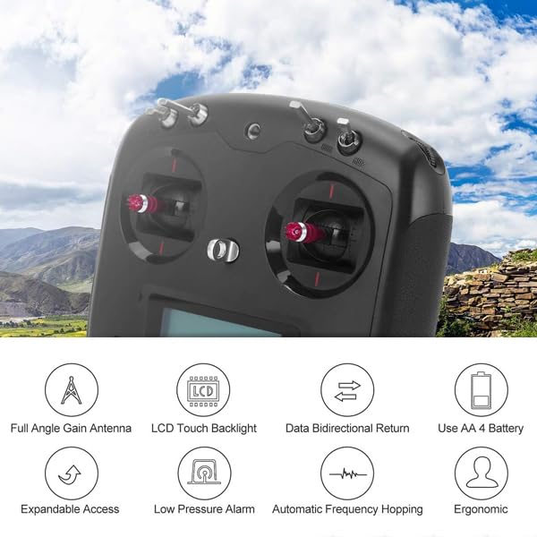 GoolRC Flysky FS-i6s 2.4G 10CH AFHDS 2A RC Transmitter with FS-iA6B Receiver for RC Drone Airplane Multicopter Helicopter (Black) - color: Black