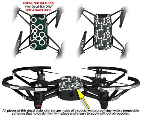Skin Decal Wrap 2 Pack Compatible with DJI Ryze Tello Locknodes 03 Hunter Green Drone NOT Included
