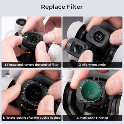 K&F CONCEPT Variable ND2-32 (1-5 Stop) ND Filter for DJI Mini 3 Pro - style: ND2-32