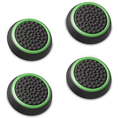 Fosmon Performance Gaming Controller Thumb Grip Joystick Cap, Green, 2 Pair - color: Black & Green (Set of 4)