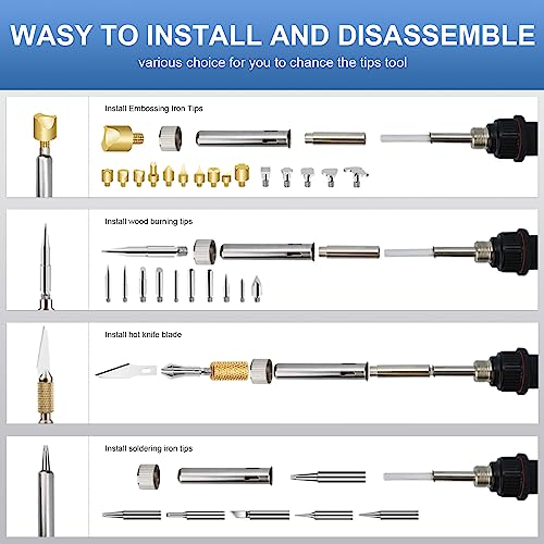 Wood Burning Kit, 2 Set WoodBurning Tool Kit for Beginner Adults - color: 2 Set Blue