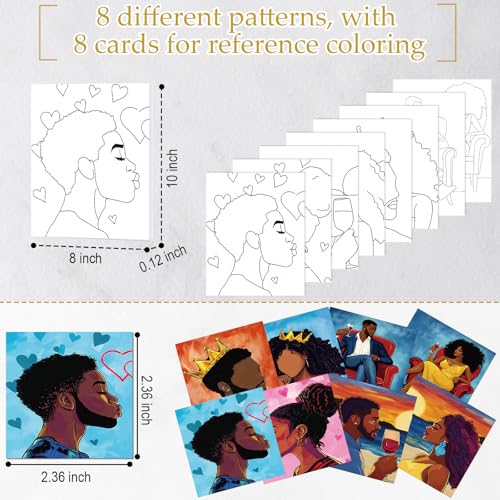 Cholemy 36 Pcs Paint and Sip Kit Gift for Adults 8''x10'',Couple - style: Couple