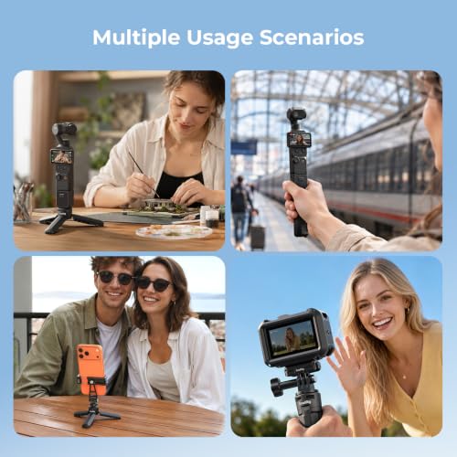 SMALLRIG One-Touch Open Mini Tripod for DJI Pocket 4P/4/3 for Insta360 Luna - color: Black