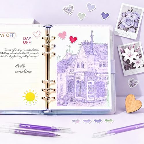 12 Pack Purple Glitter Gel Pens Set High-Capacity - color: purple