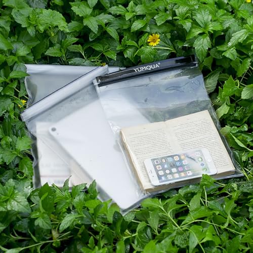 YUMQUA Waterproof Pouch Clear Dry Bag Document Map Holder Large Size 3PACK - color: Black