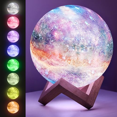 Mind-Glowing Galaxy Moon Lamp, 16 Colors, Touch/Remote Control (4.7 inch) - color: Galaxy, size: 4.7 Inch