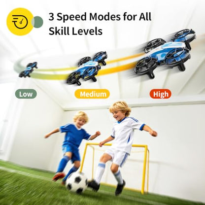 Holy Stone Mini FPV Drone with 1080P HD Camera for Kids & Beginners, RC Nano Quadcopter with Optical Flow Hover, Gesture Control, 3D Flips, 3 Batteries, Great Gift Toy for Boys and Girls, HS210P Blue - color: Blue