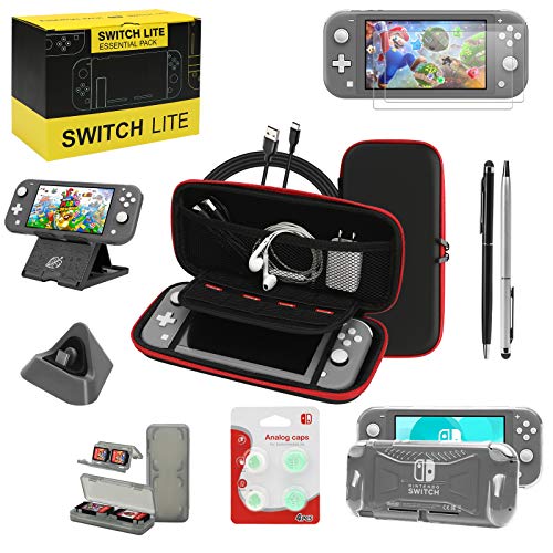 Switch Lite Case 16-in-1 Accessories Bundle for Nintendo Switch Lite (2019) - color: Black