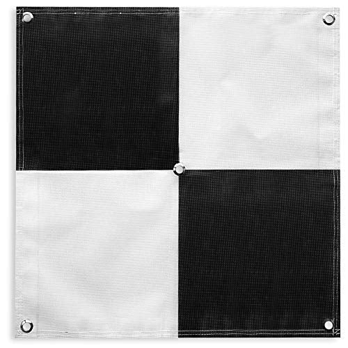 Sky High Bull's-Eye (24"x24") Drone Ground Control Point GCP - UAV Aerial Target for Mapping & Surveying (6 Pack) | Center Eyelet (Black/White Markers) | Pix4D & DroneDeploy Compatible - size: 24in Checkerboard Eyelet (6)