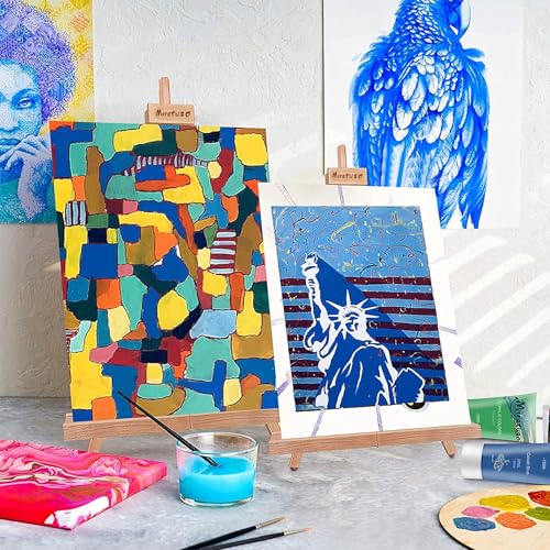 Miratuso Painting Easel, A-Frame Wooden Tabletop Easel Display Stand - style: Single