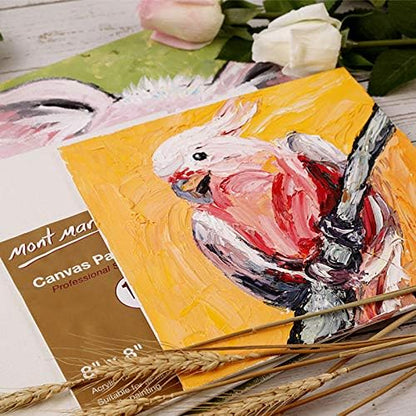 Mont Marte Canvas Panel (pack of 12), 12 X 12 inches, Canvas Panel Great for Students to Professional Artists