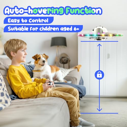 Foam UFO Drone for Kids, Stunt RC Plane with LED Lights, 15 Min Flight