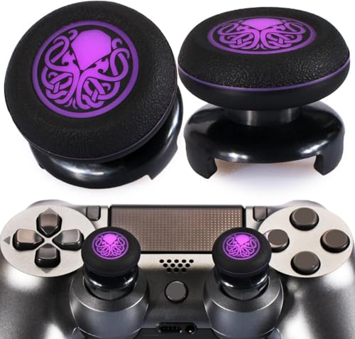 FPS Thumbstick Extender & Printing Rubber Silicone Grip Cover 2 Sets for PS5 & PS4 Controller (Cthulhu Secret) - color: 2