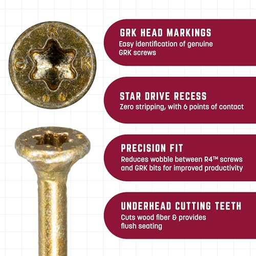 GRK Fasteners R4™ #10 x 3-1/2" Multi-Purpose Framing Screws, 300 PCS - size: #10 x 3-1/2" 300 count