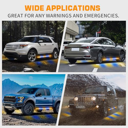 XRIDONSEN 2PCS 60 inch Running Board Lights Truck Strobe Lights - color: Amber/Blue