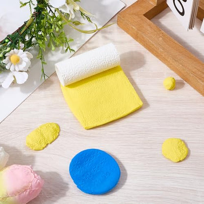CRASPIRE Polymer Clay Texture Roller Plastic White Embossing Pottery Texture Rollers for Earrings Jewelry Making Clay Modeling Shaping DIY Craft Ceramics Pottery Tool - color: White