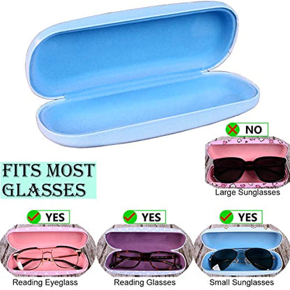 Cute Eyeglass Cases Hard Shell Storage Case Protective Box With Glasses Cloth Adjustable Glasses Strap Ear Grips Hook - color: Set3-2