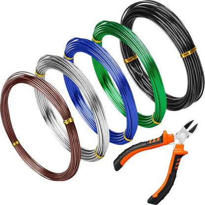 Mudder 5 Roll Bonsai Training Wire Aluminum 1/1.5/2.0mm Modern - color: Modern, size: 1/1.5/2.0mm
