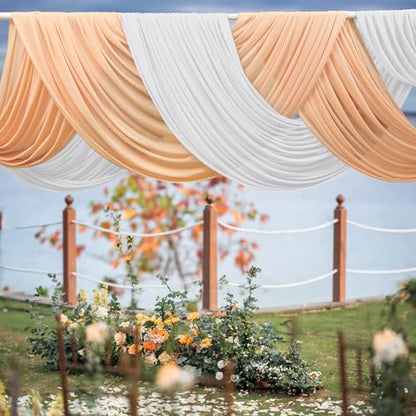 Horbaunal 4-Way Stretch Mesh Fabric by The Yard, White 2 Yard - color: White, size: 2 Yards