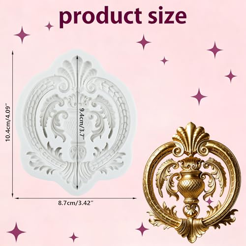 Baroque Scroll Lace Polymer Clay Mold Relief Flower Silicone Molds - color: Style R
