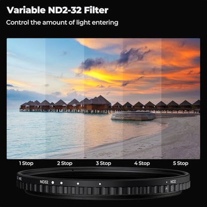 K&F CONCEPT 43mm Variable ND Filter ND2-ND32 (1-5 Stops) No X Cross - size: 43mm