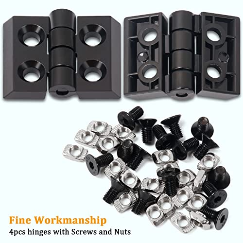KOOTANS 4 Sets Alloy Hinges for 2020 Series 6mm T-Slot Aluminum Extrusion Profile 3D Printer Frame
