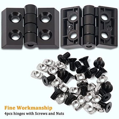 KOOTANS 4 Sets Alloy Hinges for 2020 Series 6mm T-Slot Aluminum Extrusion Profile 3D Printer Frame