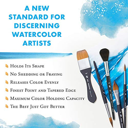 Princeton Aqua Elite, Series 4850, Synthetic Kolinsky Watercolor Paint Brush, Travel Set of 4 - size: Set of 4