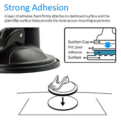 95mm Adhesive Dashboard Pad Mounting Disk with Adhesive for Suction Cup Phone Mount & Compatible for Garmin GPS Suction Mount | 3.74" Wide Diameter 3 Pcs