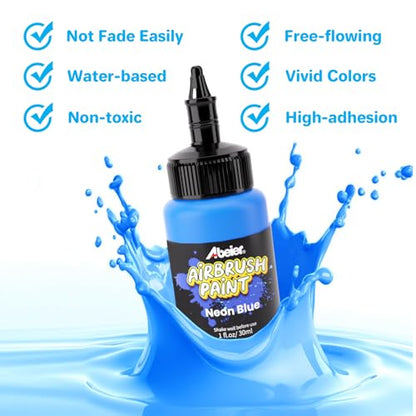ABEIER Airbrush Paint Set, 28 Colors x 1 oz with 2 Thinners, Ready Spray - color: 28 Colors with 2 Thinners