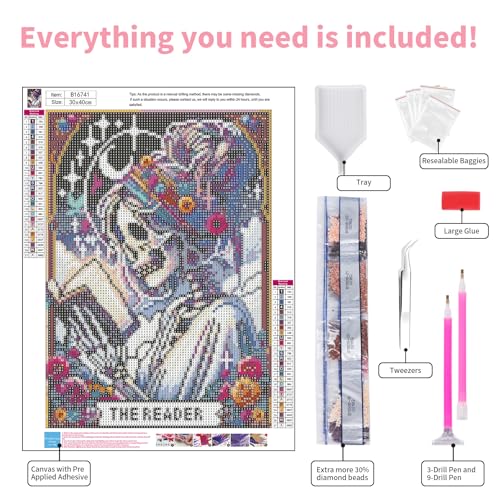 GEEHEIY Diamond Art Kits for Adults, 5D Skull Reader Diamond Painting Kit - color: TRTDNFDP1P02