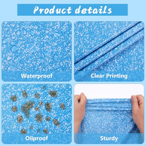Kesfey Blue Tablecloth Birthday Light Blue Glitter Table Cloth 3 Packs - color: Ombre Bule