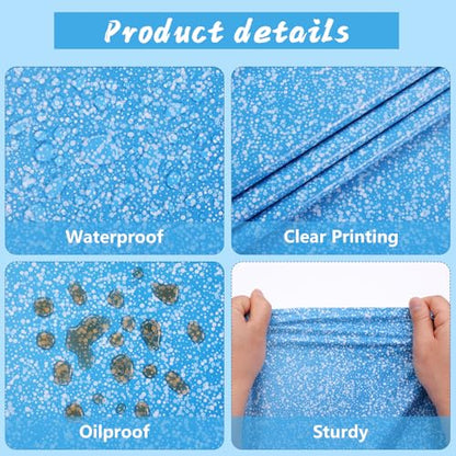 Kesfey Blue Tablecloth Birthday Light Blue Glitter Table Cloth 3 Packs - color: Ombre Bule