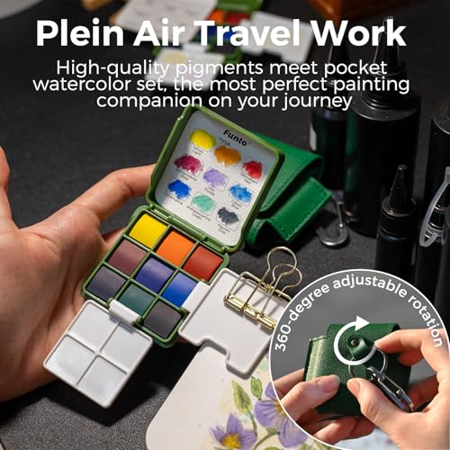 Funto Mini Watercolor Travel Set, Pocket Palette Kit For Urban Sketching - style: Utility Set